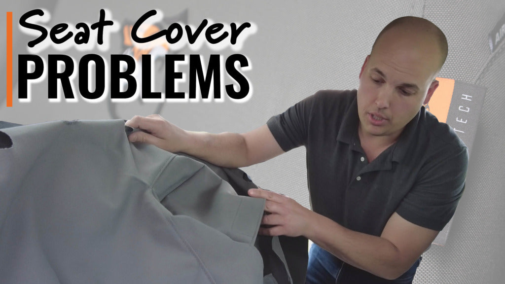 Sheldon putting on a seat cover with 