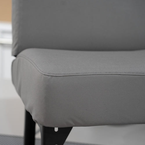 This picture shows the seam detail on the seat cover for a Hino passenger bench.