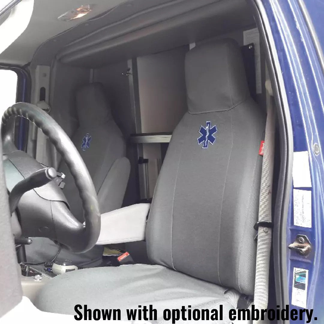 Front Antimicrobial Seat Covers with Armrest Covers for Ford E-Series Vans (W0526001)