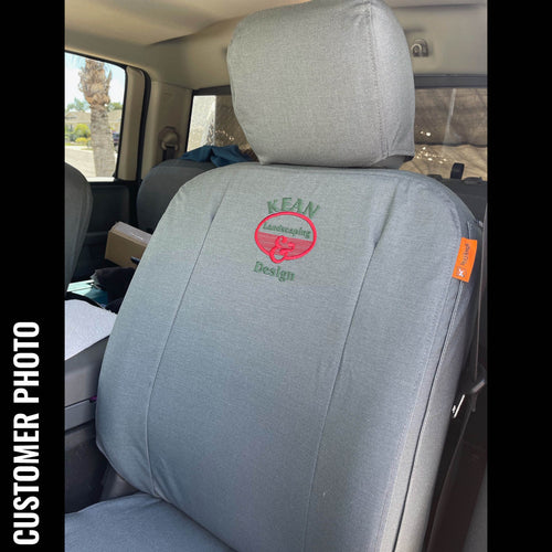 RAM Truck with gray waterproof TigerTough seat covers.