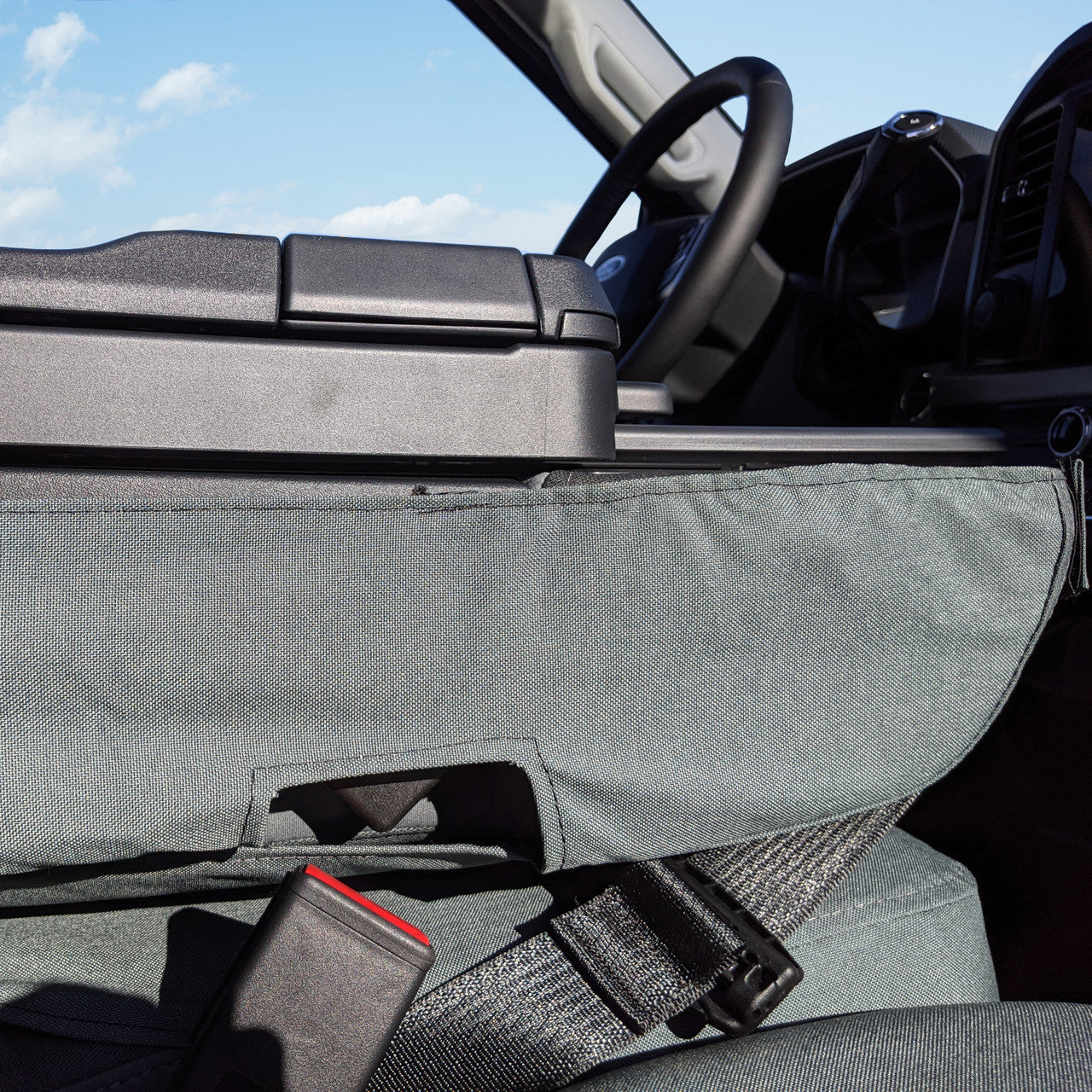 2021 Ford F150 with gray TigerTough seat cover